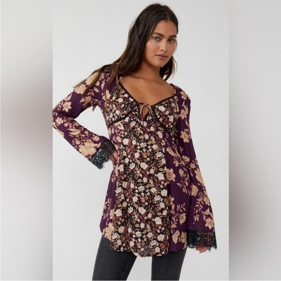 Free People Odette Printed Tunic Mini Dress - Picture 3 of 3